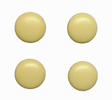 Genuine leather buttons 4 Made in USA 20mm light beige/cream tone leather button