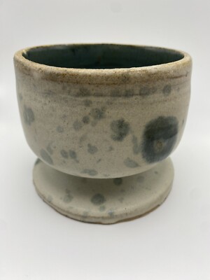 Handmade Studio Art Pottery Dish Signed Matte Glazed Outside Glossy Glaze Inside