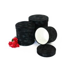 -SALES Premium Quality Round Velvet Flower Box Gift Boxes for Luxury Flower a...