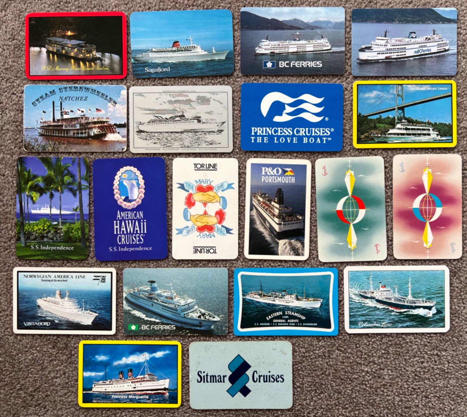 Original swap playing card shipping lines sailing ships boats paddle