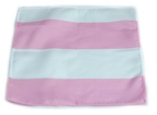 Umberto Algodon Pink White Bar Stripe Silk Pocket Square - 75 Retail New