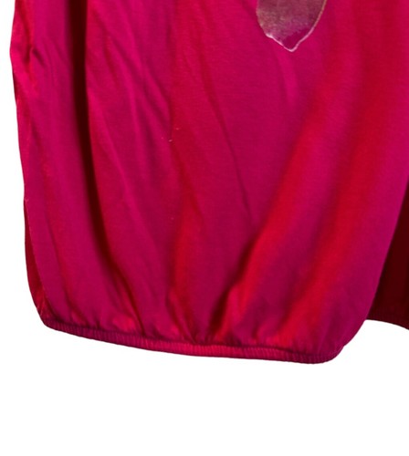 Women's Viscose Summer Blouse Butterfly Print Criss Cross Back Size XL Hot Pink - Picture 3 of 4