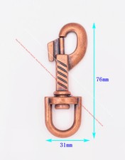 5Pcs Heavy Swivel Snap Hook Eye Bolt Pet Lobster Clasp Key Chain Antique Copper