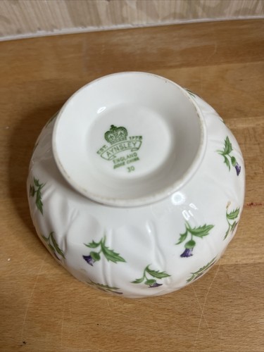 Aynsley China Purple Thistle Portland Shape Bone China Sugar & Creamer. Vintage - Picture 8 of 9