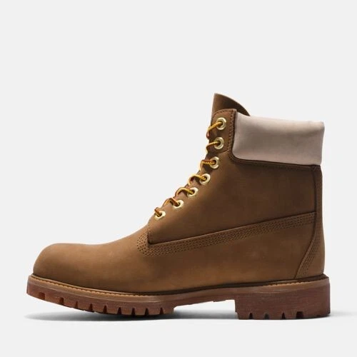 Men's Timberland Premium WP 6 in Boot Brown-Beige Nubuck Size: 7.5 Style: A5PAM