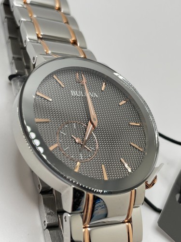 Reloj pulsera Bulova Latin Grammy 98L309 para mujer esfera gris plata oro rosa correa - Imagen 3 de 12
