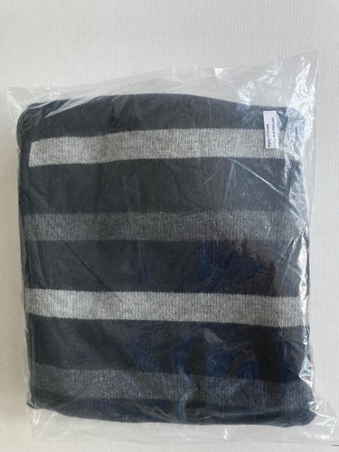 Portolano Multi Stripes Throw Blanket - Black/Gray Combo With Cashmere - NWT - Picture 10 of 10