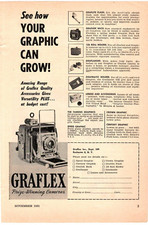 1951 Print Graflex Prize Winning Camera Graflite Flash Graflox Back 120 Roll