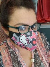 FACE MASK HELLO KITTY PATCHWORK Washable Print Fabric make USA