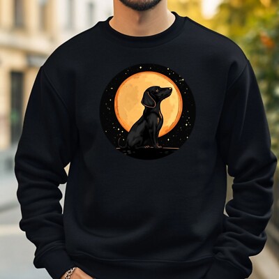 Dackel bei Vollmond Sweatshirt Kuschelig und Perfekt für jeden Anlass S bis 4XL