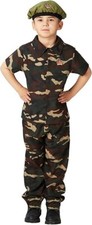 Unisex Soldier Costume Camouflage Unifrom Fancy Dress Outfit Large CAP MISSING