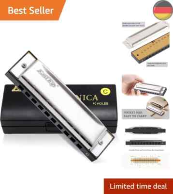 EASTTOP Mundharmonika 10 Loch C Diatonische Blues Harmonica Mundharmonika Gift