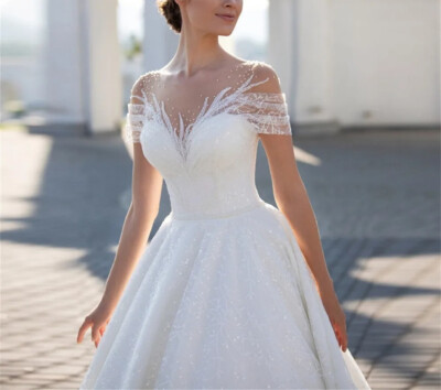 short sleeve beaded wedding dress Amel | Short Sleeve Beaded Wedding Dress by Rosa Clara