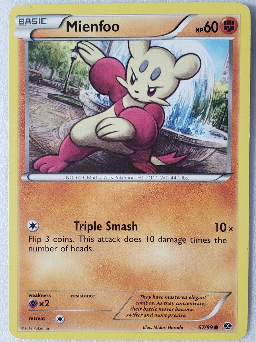 Mienfoo 67/99 LP - Next Destinies Pokemon Card - Midori Harada Art