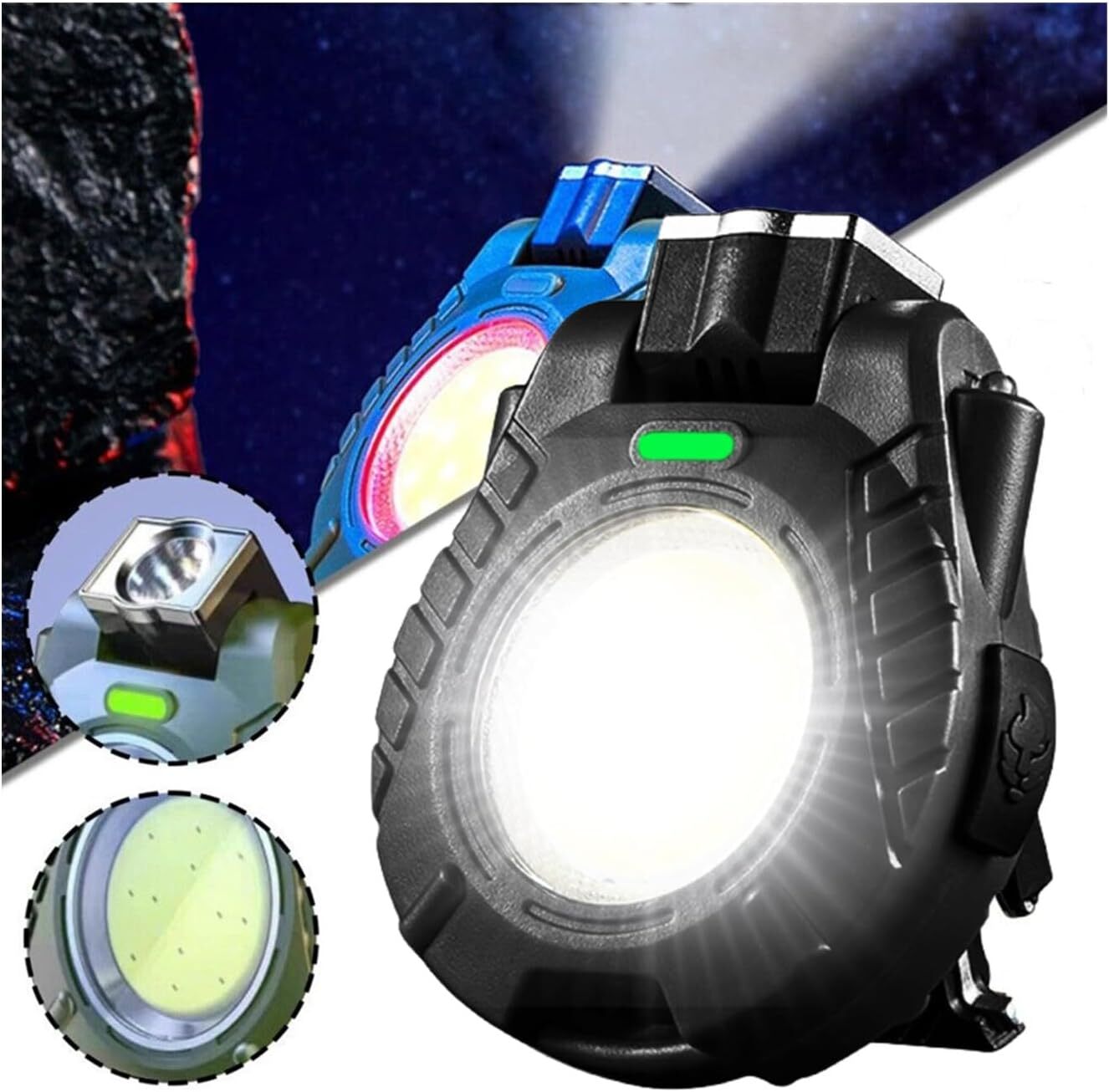 Technology Hat Clip Light Black , Rechargeable Waterproof Hat Lights