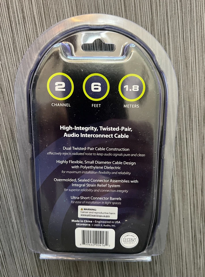 JL AUDIO XD-CLRAIC2-6 2-Channel 6ft Amp Audio Interconnect Cable RCA NEW - Image 2 of 4