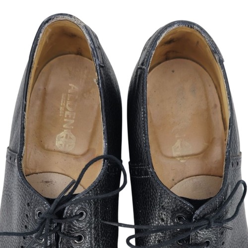 Alden Men's size 10.5AAA Black Leather Golf Cleat Saddle Oxfords Dress Shoes USA - Picture 4 of 16