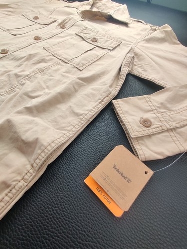 Timberland Earthkeepers Men's Large Beige Long Sleeve Button Up Shirt New - Picture 7 of 11
