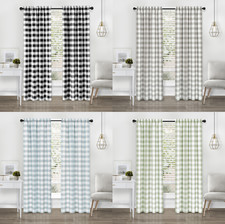 Modern Farmhouse 2 Pc Buffalo Check Plaid Curtains - Assorted Colors Sizes