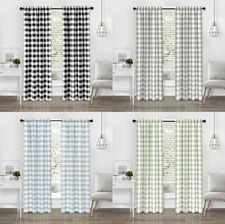 Modern Farmhouse 2 Pc Buffalo Check Plaid Curtains - Assorted Colors & Sizes