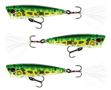  NIB 3 YO-ZURI 3DB Prism Popper Floating R1101-PF 3" 3/8oz Prism Frog Lures     