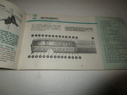 1969 OLDSMOBILE NINETY EIGHT DELTA 88 ROYALE DELTA 88 CUSTOM OWNERS MANUAL GUIDE - Picture 3 of 3