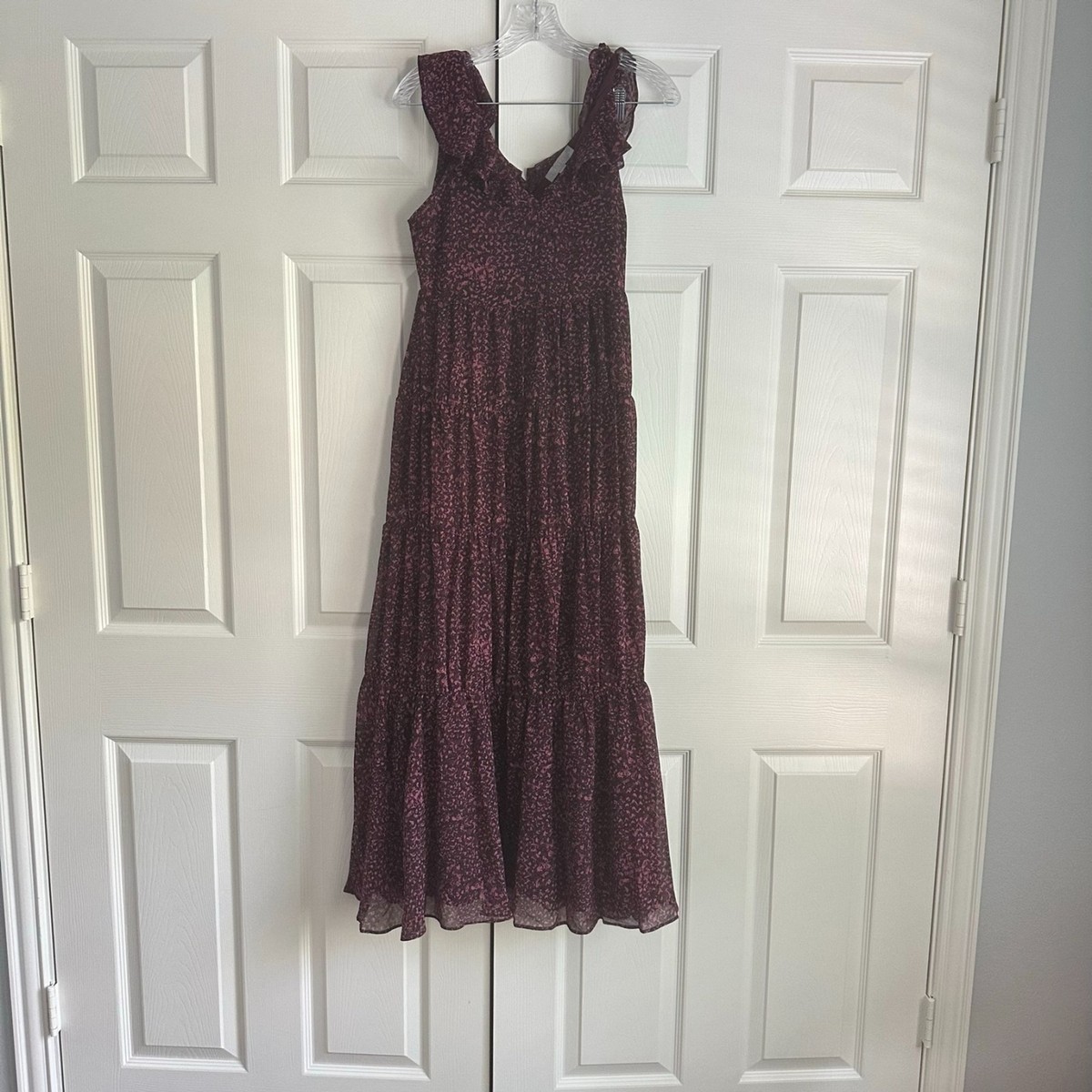 chelsea28 ruffle tiered chiffon midi dress reviews Ruffle Tiered Chiffon Midi Dress