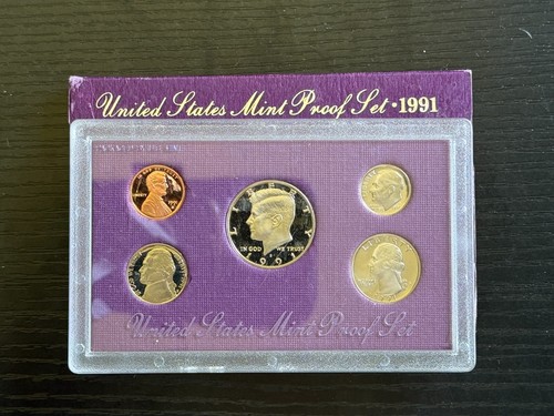 1991-S Proof Set w/Envelope & COA - 1c, 5c, 10c, 25c, 50c - ME1401 - 第 1/4 張圖片