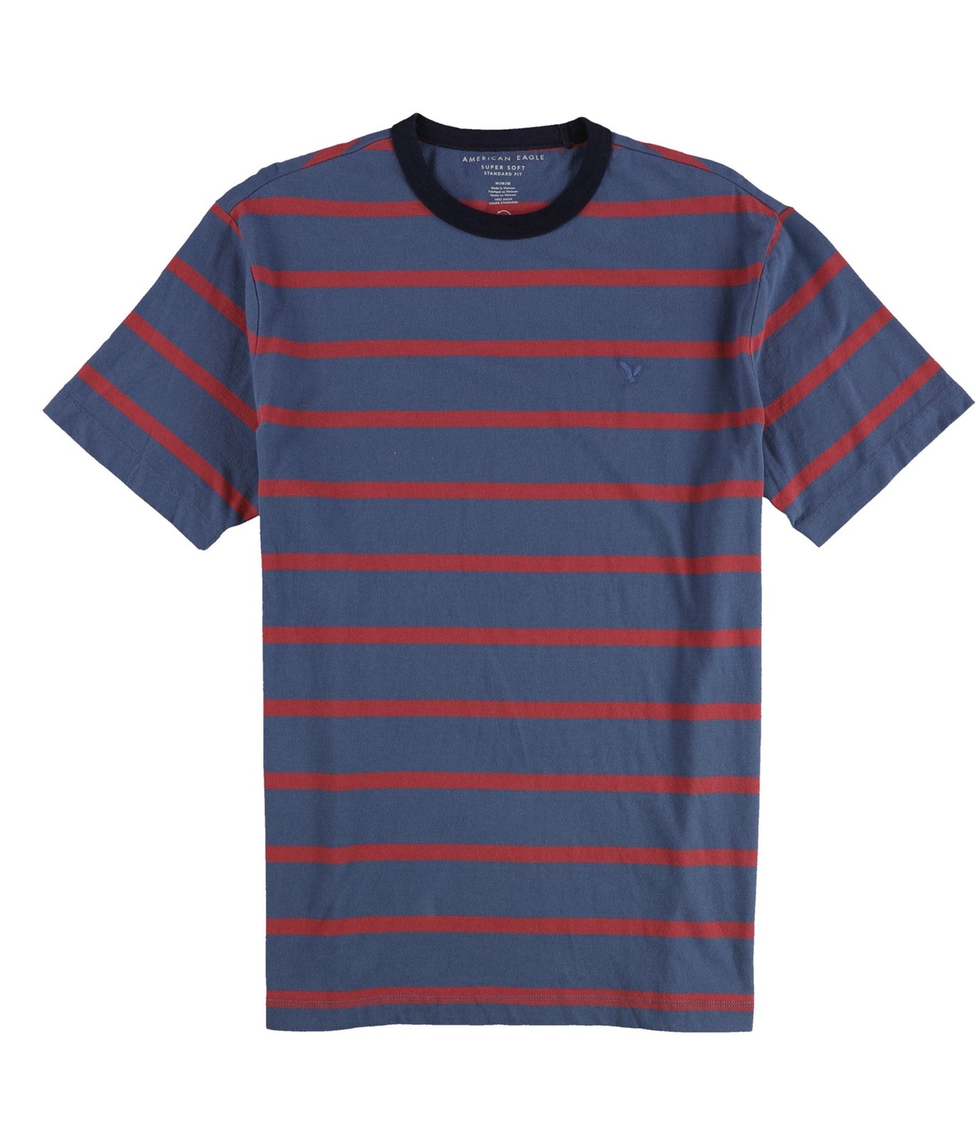 Мужская базовая футболка American Eagle в полоску YD Ringer синий Средний 3290₽