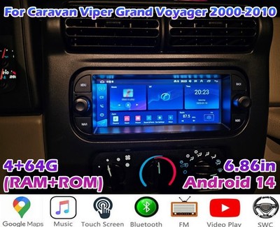 4+64G Android 14 Car Stereo Radio Navi For Caravan Viper Grand Voyager 2000-2010