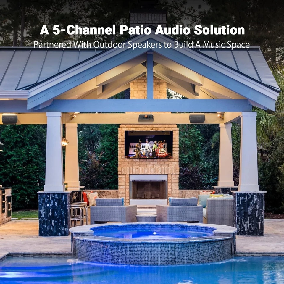 Fosi Audio HT4S 4.1/5 Channel Bluetooth Power Amplifier for Outdoor Speakers - Image 2 of 4