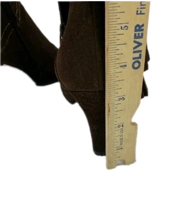 Bisou Bisou Leather Suede Boots By Michele Bohbot Women's Size 9.5 Brown - Image 4 of 4