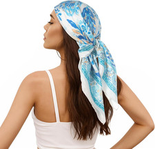 Women Head Hair Scarf Like Satin Silk Scarf Sleeping Hair Wrapping Night 27.5"