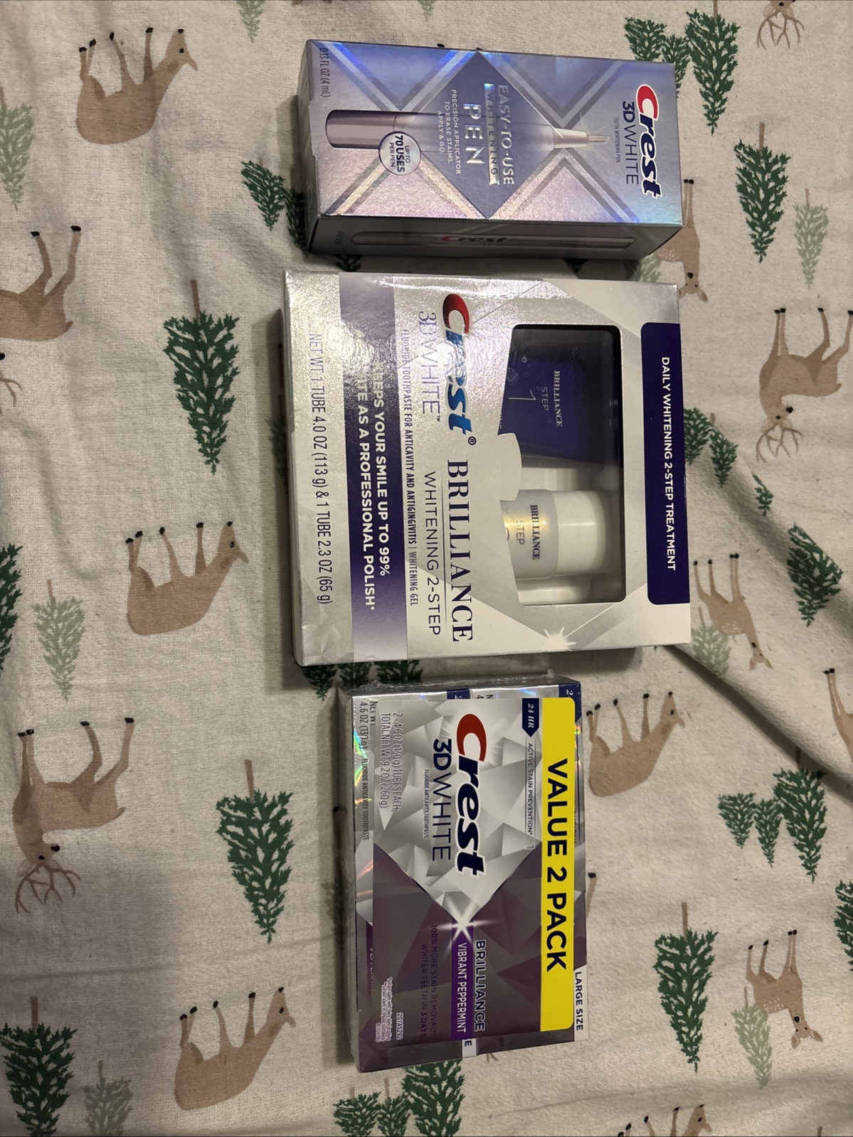 🔥TEETH WHITENING LOT OF 3🔥CREST 3D WHITE PACKAGE 🌝 TEETH WHITENING 🔆