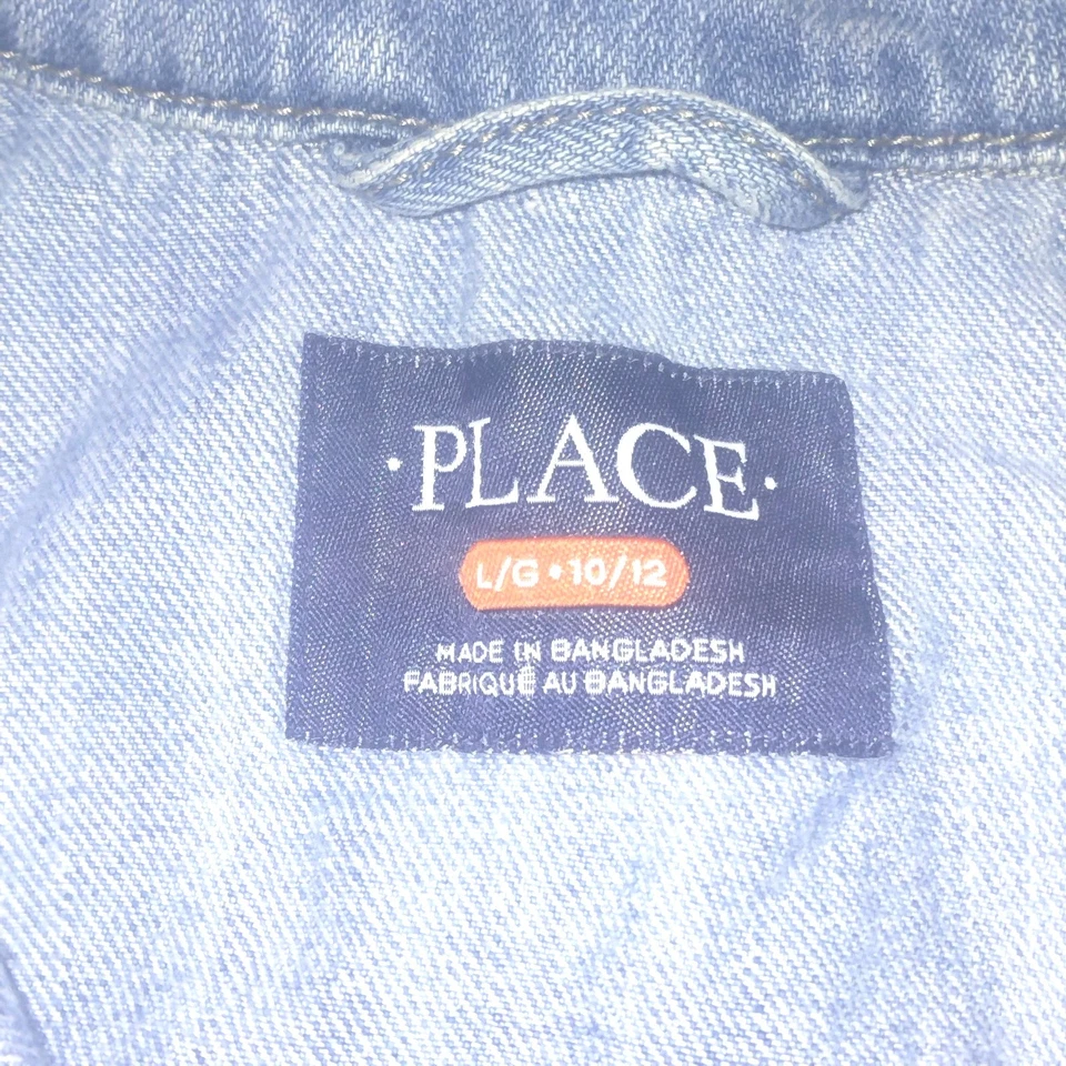 Место джинсовой куртки девочек Kids Sz LG 10/12 молодежи Jean длинным рукавом - Изображение 3 из 4