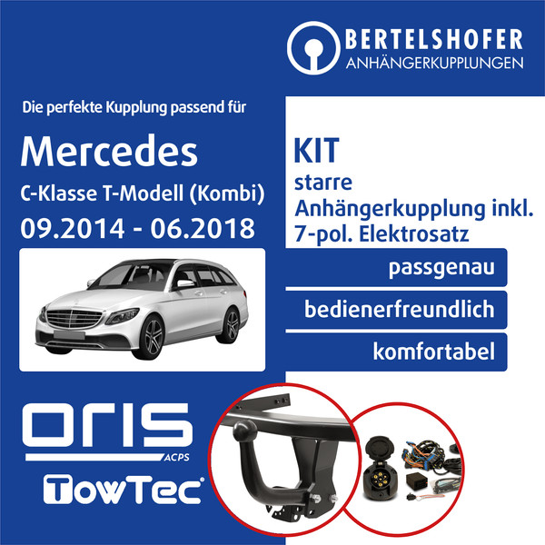 für Mercedes C-Klasse T-Modell (Kombi) Typ S205 14- AHK Starr +7Pol Sp. E-Satz-image