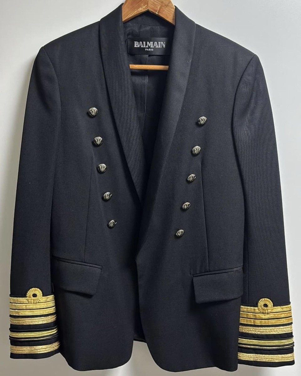 BALMAIN ナポレオンコート Balmain Napoleon Steel Button Jacket | eBay