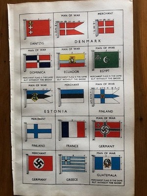 Marinefahnen Karte 1937