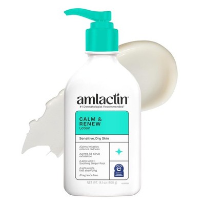 AmLactin Calm & Renew Lotion - Therapeutic Body and Face Moisturizer for Sensiti