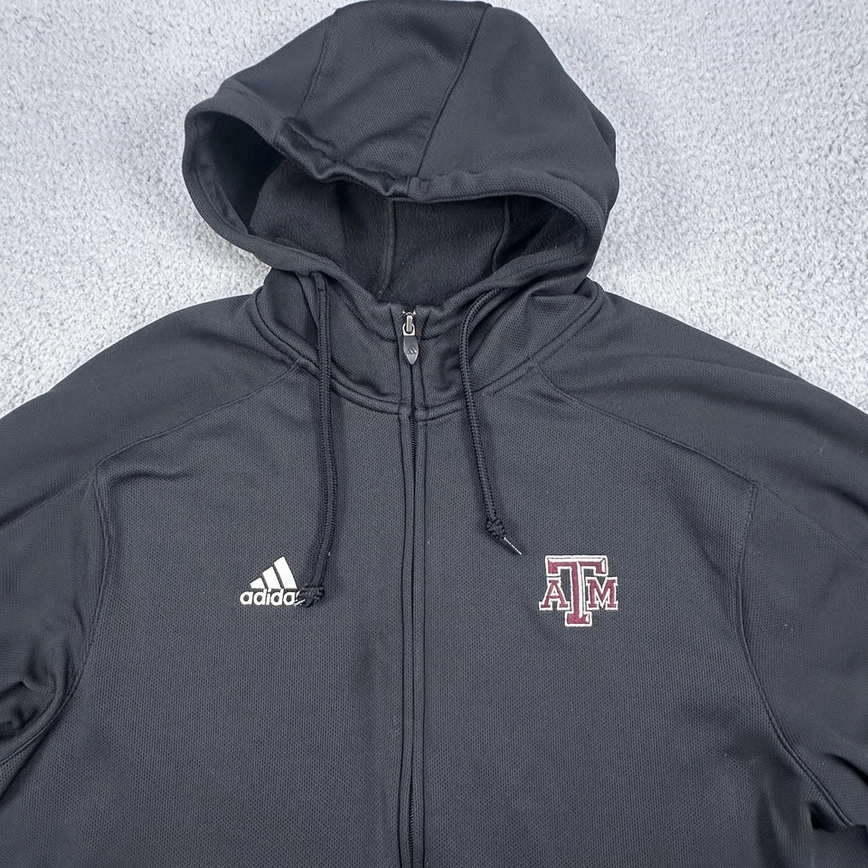 Chaqueta con Capucha Texas A&M Aggies Para Hombres Grande NCAA Fútbol Adidas ClimaWarm Cremallera Foto 2 de 4
