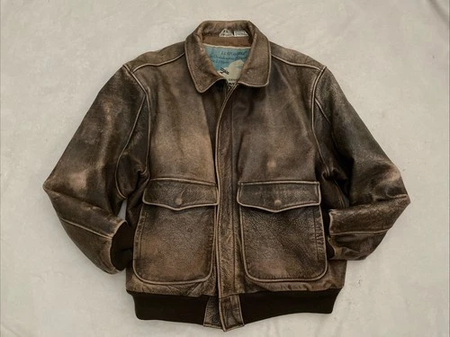Vintage Aéropostale Compagnie Générale Leather Flight Jacket 44 size Mens XL - product listing photo