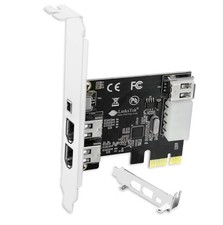 4-Ports 1394A PCIE FireWire 400 Expansion Card for Windows Desktop PCs, 3X 6Pin