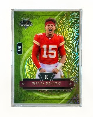 2026 Wild Card 7 Card Studs Patrick Mahomes Green 5/5 Chiefs Bookend