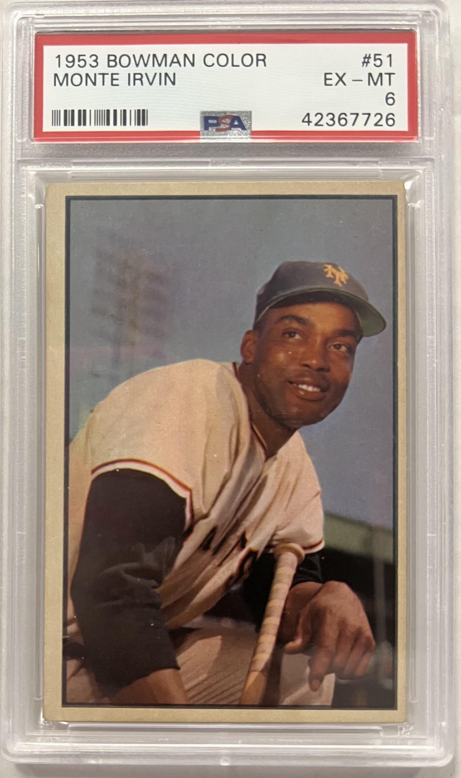 1953 Bowman Color #51 Monte Irvin PSA 6