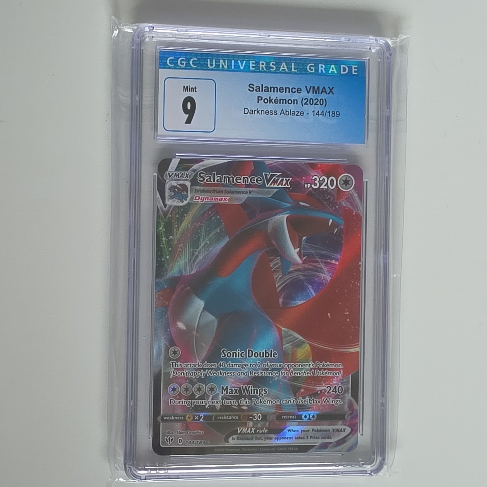 Pokémon Salamence VMAX Ultra Rare Holo Darkness Ablaze CGC 9 144/189 Card