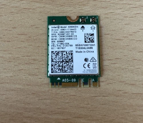 OriginaI Intel Dual Band Wireles Model 9260NGW  1730Mbps  BT5.0 FRU:01AX769
