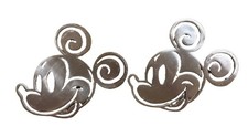 Disney Large Face Mickey Mouse 9.5" Metal Kitchen Trivet Hot Plate Footed Set 2
