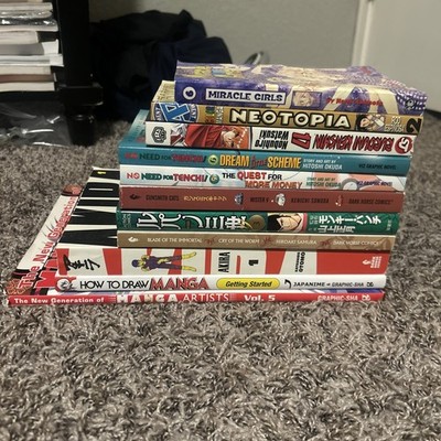 Random Manga Lot 10 Ct- Old School Anime Comic Books