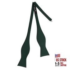 Mens Solid Color Woven Self Tie Bow Ties Tuxedo  Wedding Formal Bowtie Green