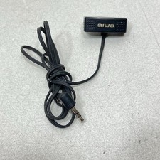 Vintage Aiwa Stereo Clip On Microphone 3.5mm Mini Mic Black Recorder For Walkman